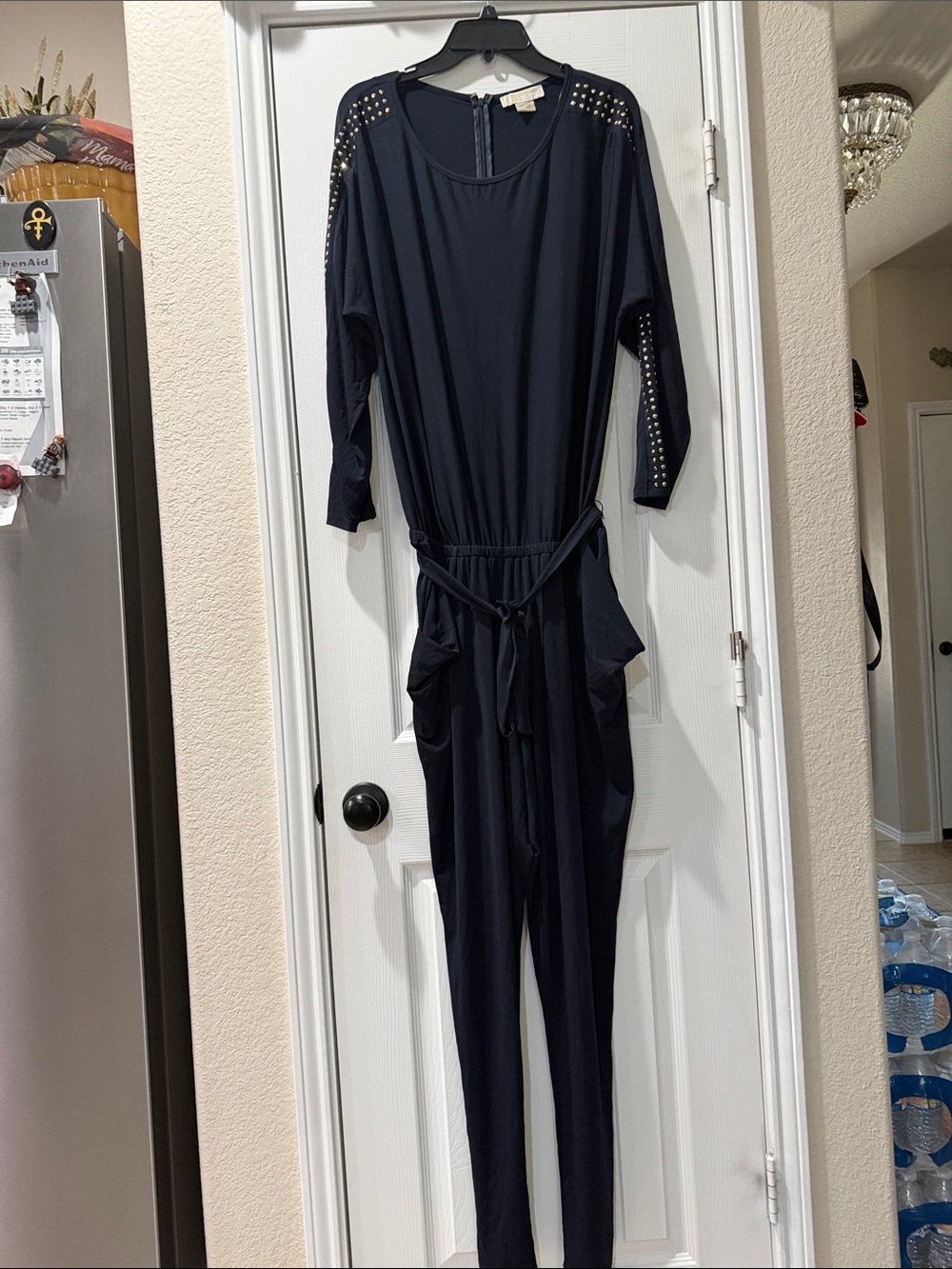 MICHAEL Michael Kors Jumpsuit with Studded Shoulder Sleeves Detail